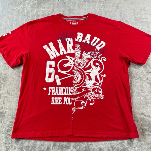 GIRBAUD Francois Shirt Mens XXL Red Bike Polo Club Tournament Grunge Urban - Picture 1 of 10